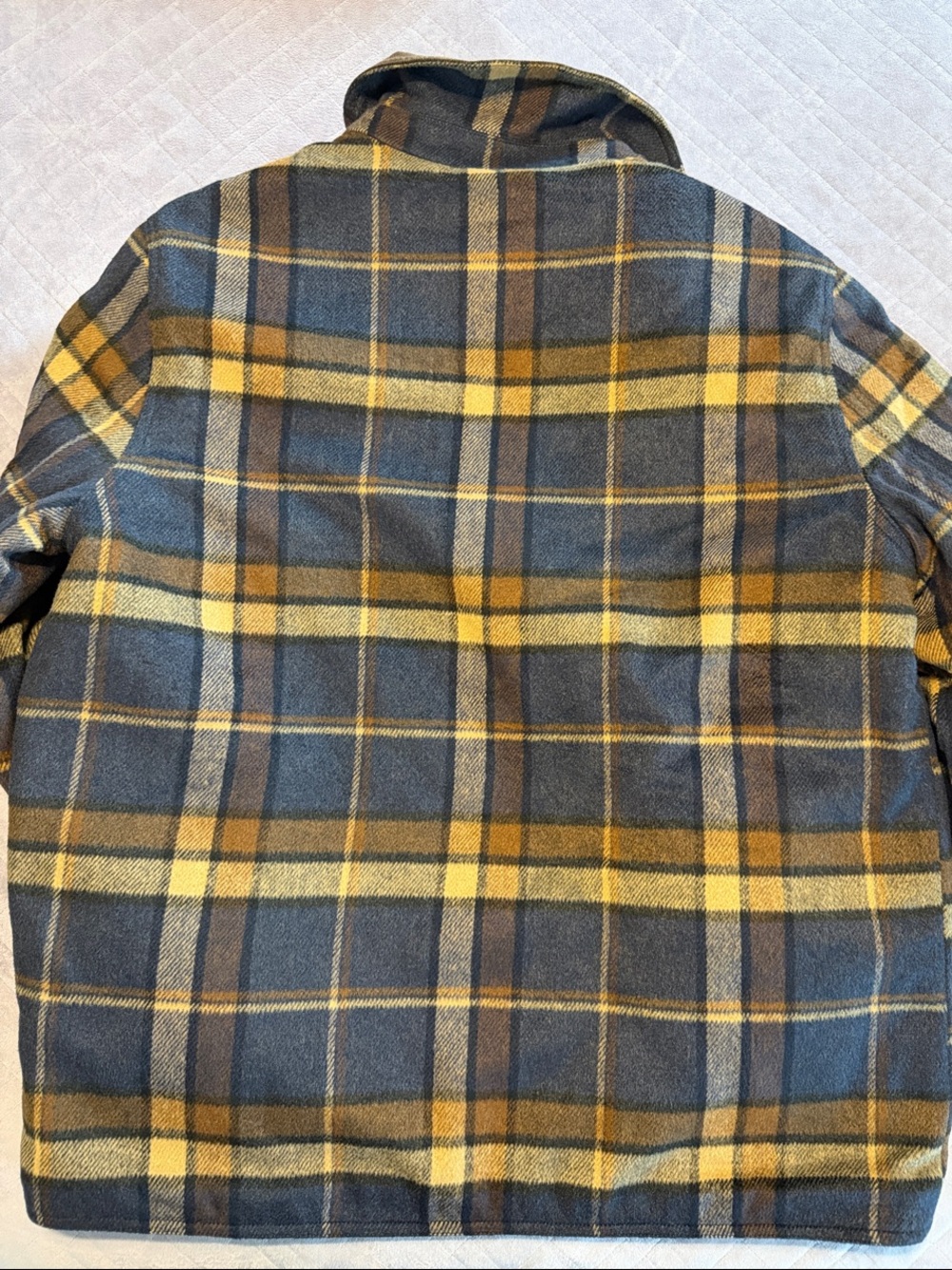 Banana Republic Men's Plaid Field Jacket in Navy, Mustard & Brown - Picture 3 of 3